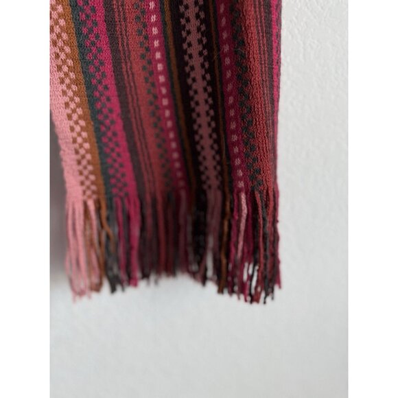 Smartwool Women Striped Wool Scarf Fringe Meadow Line‎ Canyon Rose Pink Size OS - Picture 10 of 12